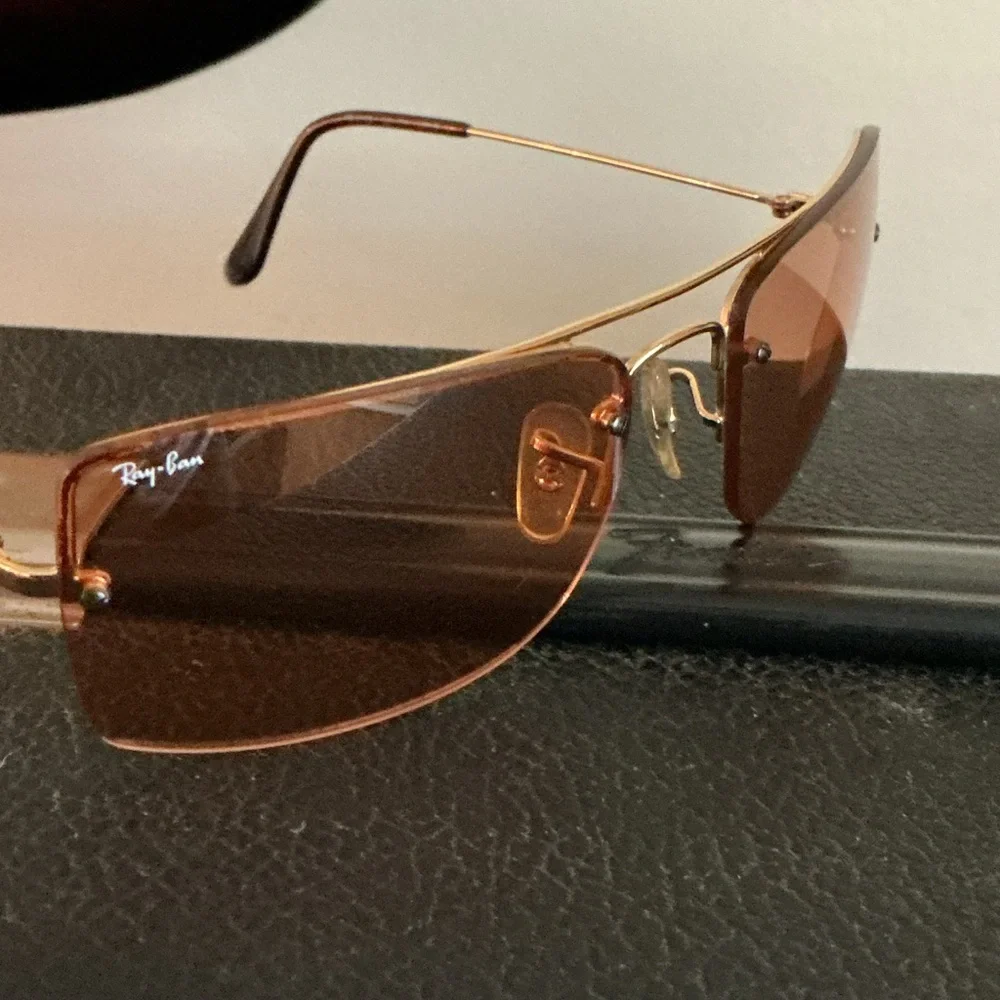 RAY-BAN Vintage Square RB3158 Unisex Orange Tinted Sunglasses - Picture 1 of 16
